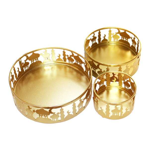 3_gold_metal_round_trays
